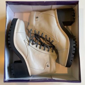 Marc Fisher Lace Up Leather Platform Boots